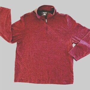 Men's IZOD Quarter Zip Maroon Men's Pullover XL